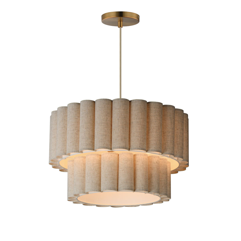 Penelope 4 Light Pendant in Natural Aged Brass