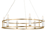 Rosalind 6-Light Chandelier in Brushed Natural Brass