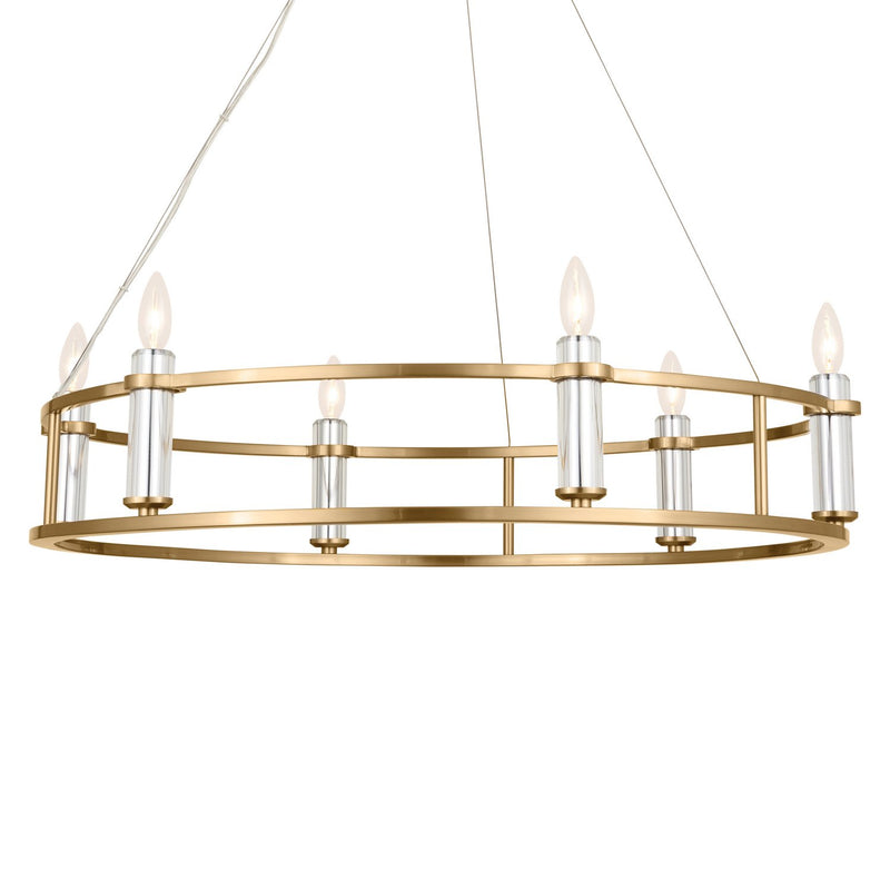 Rosalind 6-Light Chandelier in Brushed Natural Brass