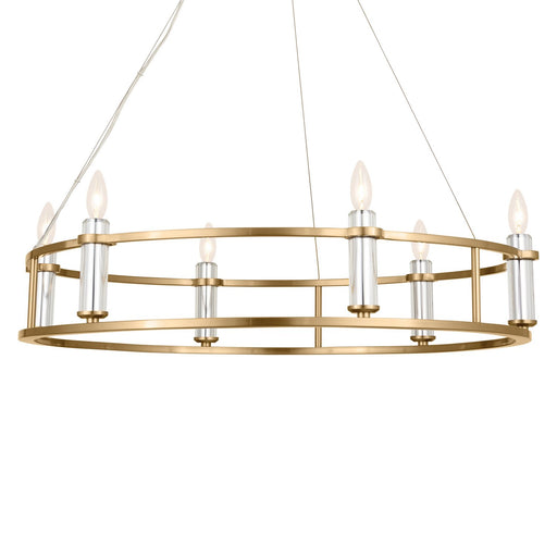 Rosalind 6-Light Chandelier in Brushed Natural Brass