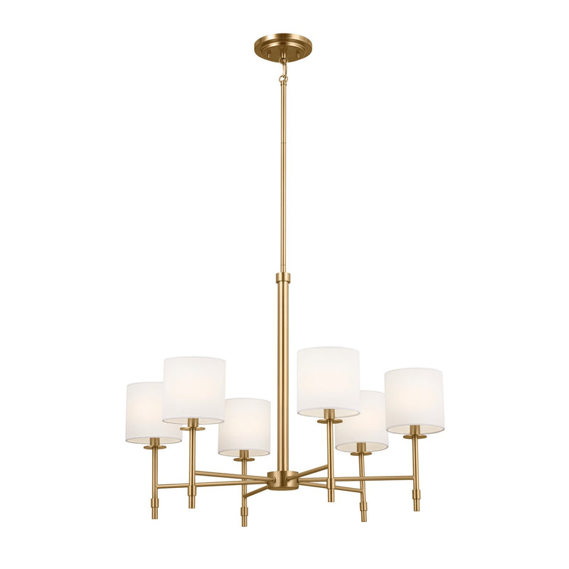 Ali 6-Light Chandelier in Brushed Natural Brass