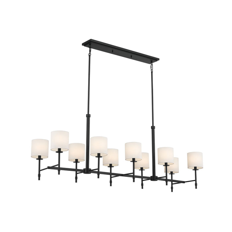 Ali 10-Light Linear Chandelier in Black