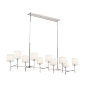 Ali 10-Light Linear Chandelier in Polished Nickel