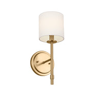 Ali Fabric Shade Wall Sconce in Brushed Natural Brass