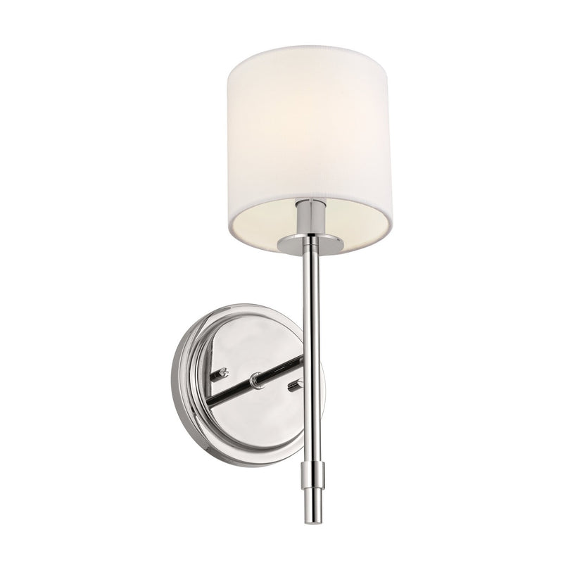 Ali Fabric Shade Wall Sconce in Polished Nickel