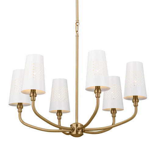 Adeena 6-Light Chandelier in Brushed Natural Brass