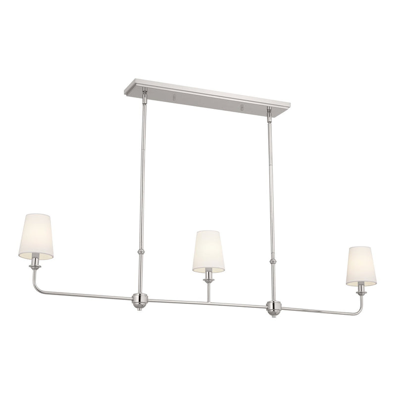 Pallas 3-Light Linear Chandelier in Polished Nickel