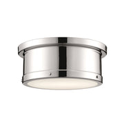 Serca 2-Light Flush Mount in Polished Nickel