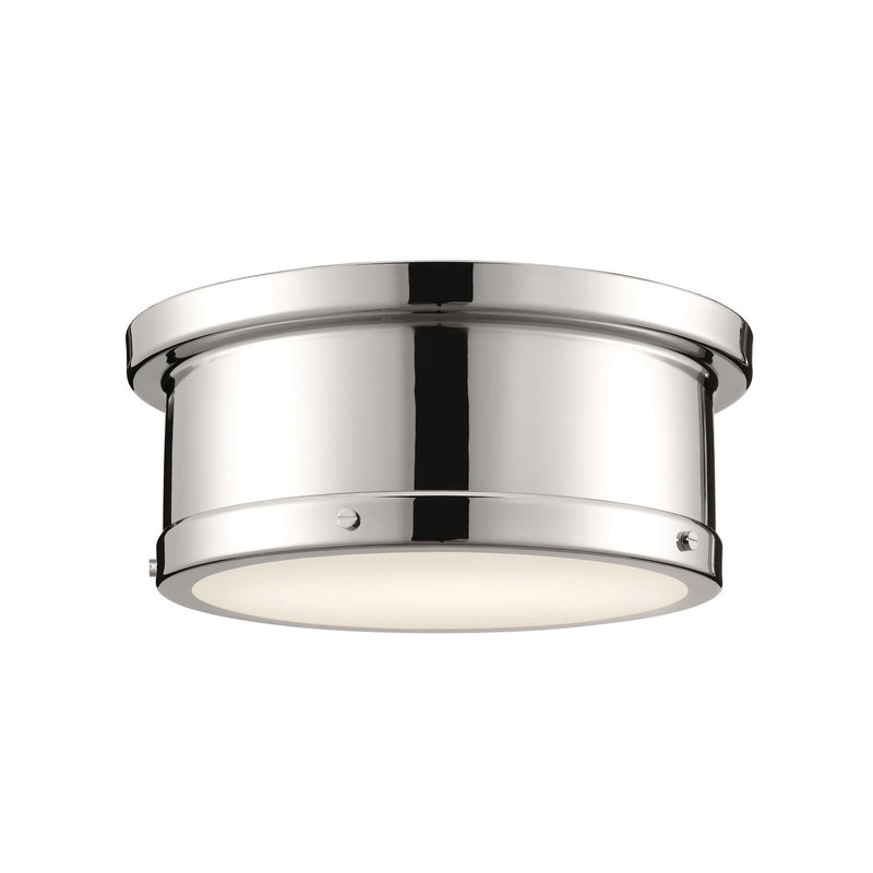 Serca 2-Light Flush Mount in Polished Nickel