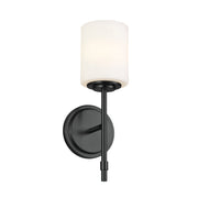 Ali Opal Glass Wall Sconce in Black