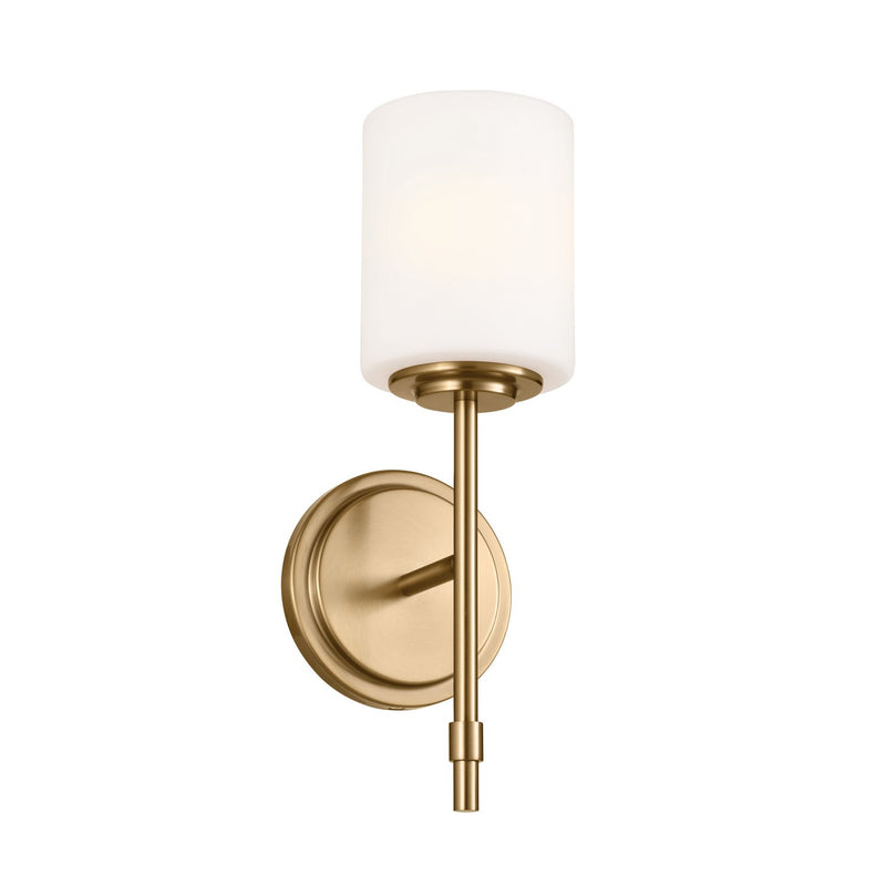 Ali Opal Glass Wall Sconce in Brushed Natural Brass