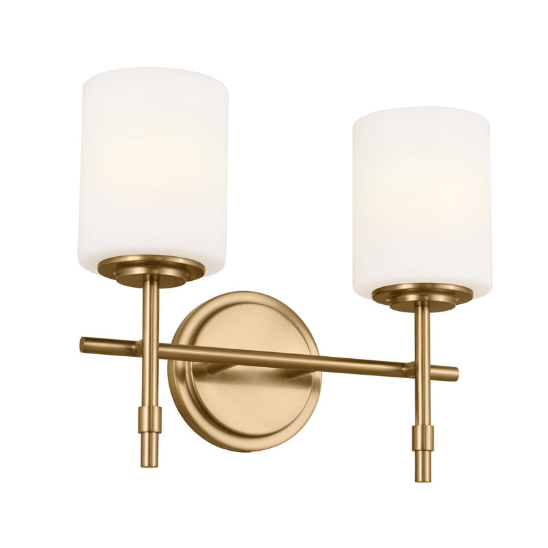 Ali 2-Light Bath Vanity Light in Brushed Natural Brass