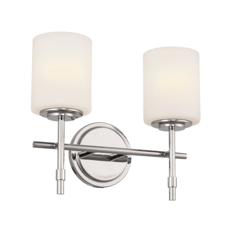 Ali 2-Light Bath Vanity Light in Polished Nickel