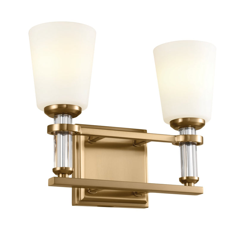 Rosalind 2-Light Bath Vanity Light in Brushed Natural Brass
