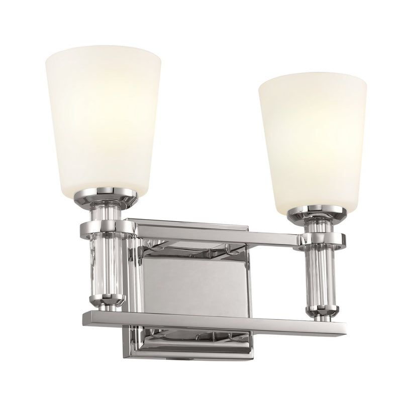 Rosalind 2-Light Bath Vanity Light in Polished Nickel