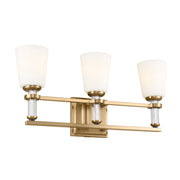 Rosalind 3-Light Bath Vanity Light in Brushed Natural Brass