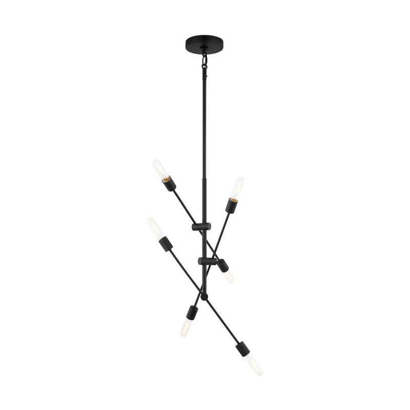 Axis 6-Light Medium Chandelier in Midnight Black