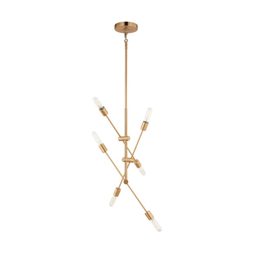 Axis 6-Light Medium Chandelier in Satin Brass