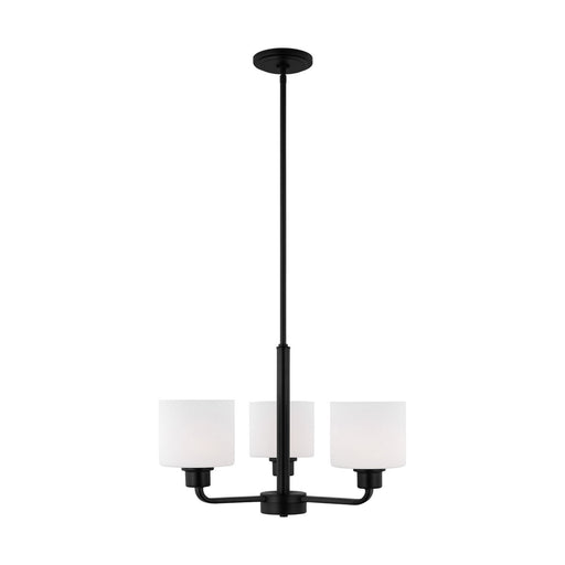 Canfield Three Light Chandelier in Midnight Black