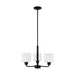 Canfield Three Light Chandelier in Midnight Black