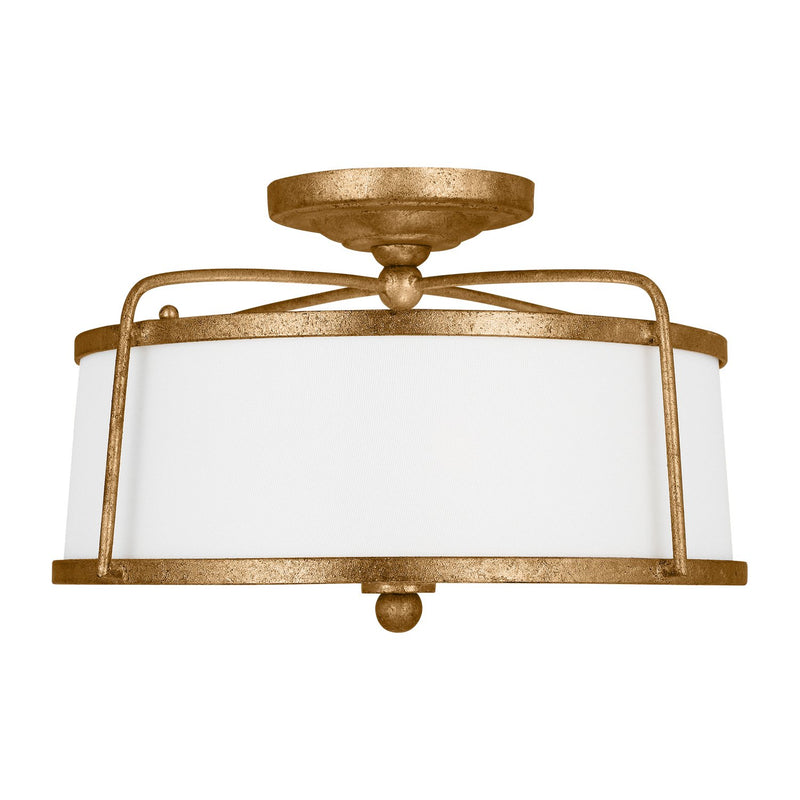 Stonington Medium 2-Light Semi-Flush Mount in Antique Gild