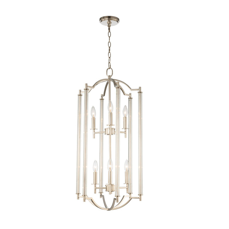 Provence 6-Light Lantern Pendant in Polished Nickel