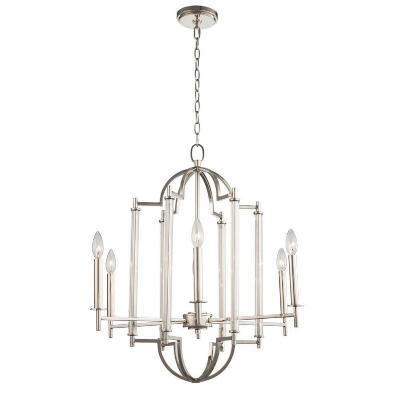 Provence 6-Light Chandelier in Polished Nickel