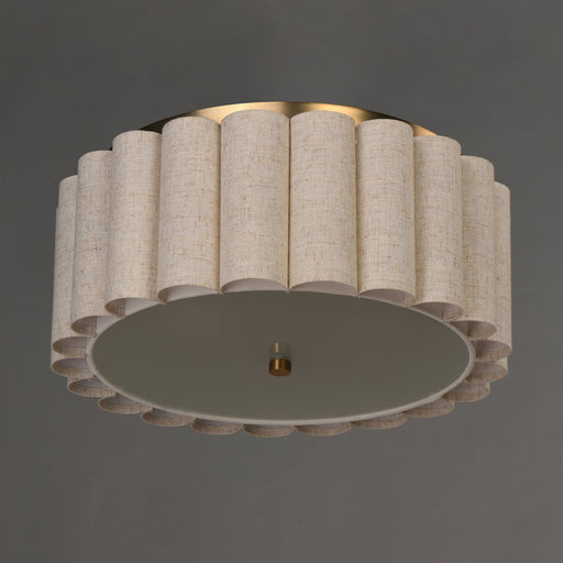 Penelope 2 Light Flush Mount in Natural Aged Brass