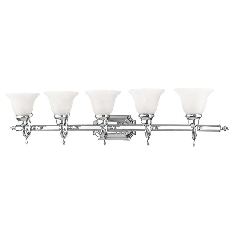 French Regency 5-Light Bath Vanity Light in Polished Chrome