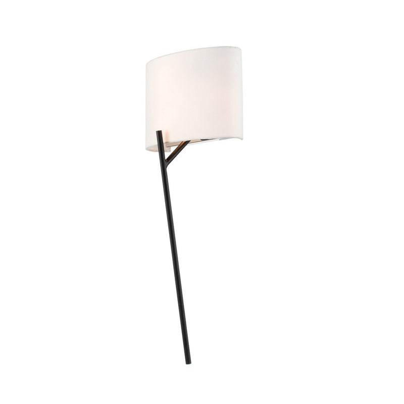 Tahoe 2-Light Wall Sconce in Matte Black W Polished Nickel