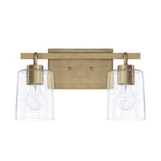 Greyson 2-Light Bath Vanity Light in Aged Brass