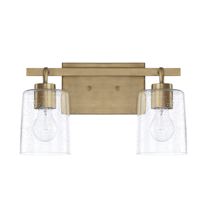 Greyson 2-Light Bath Vanity Light in Aged Brass
