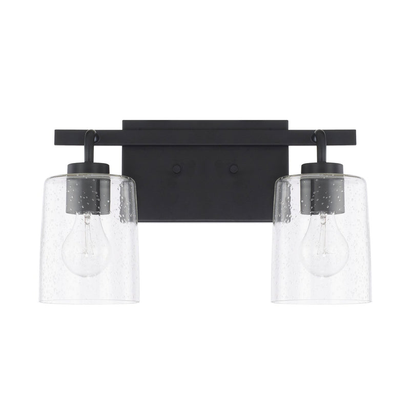 Greyson 2-Light Bath Vanity Light in Matte Black