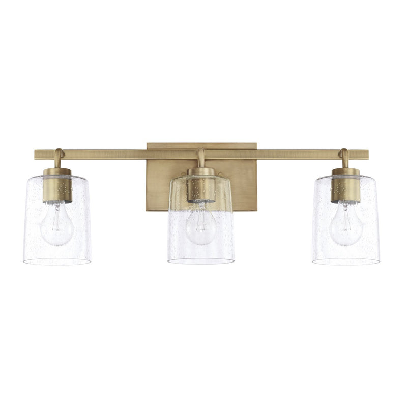 Greyson 3-Light Bath Vanity Light in Aged Brass