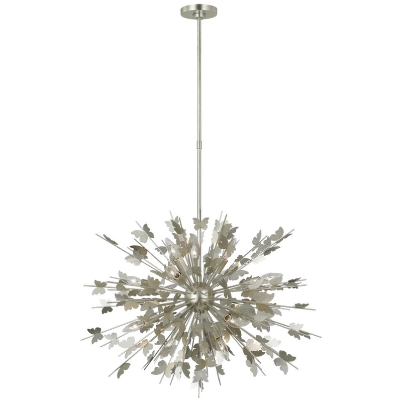 Farfalle LED Chandelier in Burnished Silver Leaf