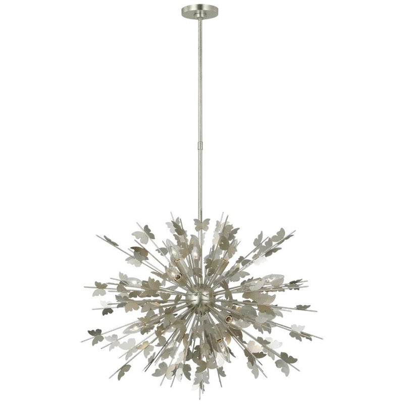 Farfalle Medium 14-Light Pendant in Burnished Silver Leaf
