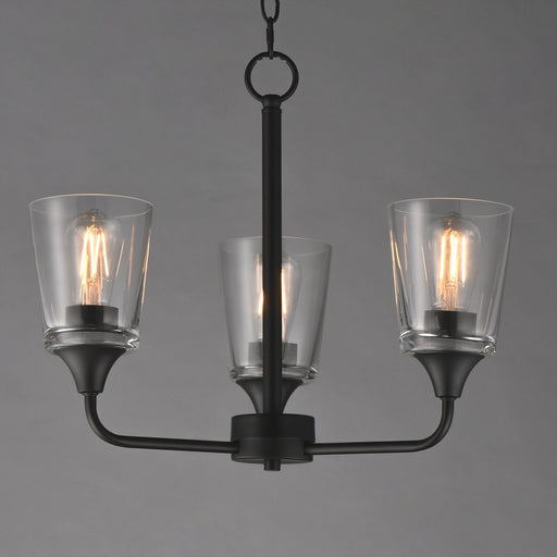 Hudson 3 Light Chandelier in Black