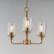 Hudson 3 Light Chandelier in Natural Aged Brass