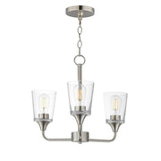 Hudson 3 Light Chandelier in Satin Nickel