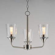 Hudson 3 Light Chandelier in Satin Nickel