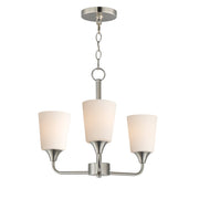 Hudson 3 Light Chandelier in Satin Nickel
