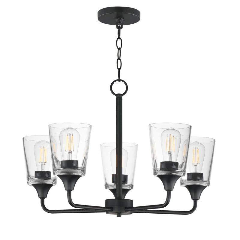 Hudson 5 Light Chandelier in Black