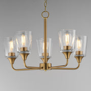 Hudson 5 Light Chandelier in Natural Aged Brass