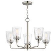 Hudson 5 Light Chandelier in Satin Nickel