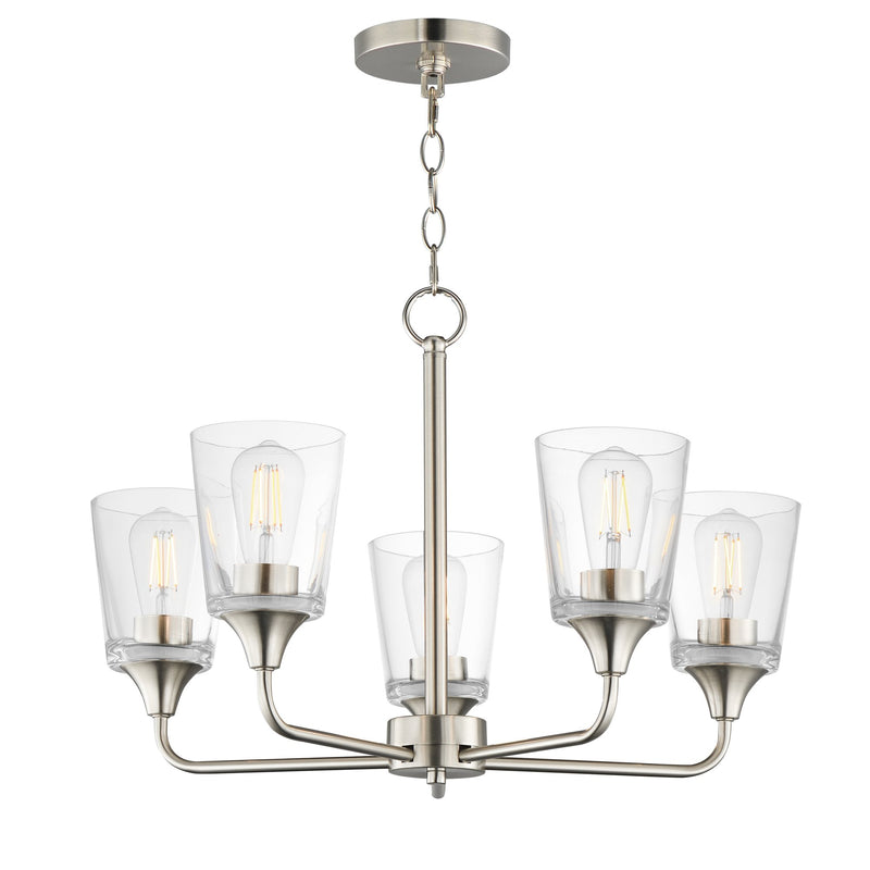 Hudson 5 Light Chandelier in Satin Nickel