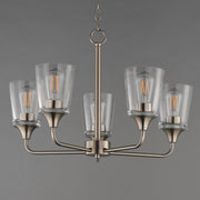 Hudson 5 Light Chandelier in Satin Nickel