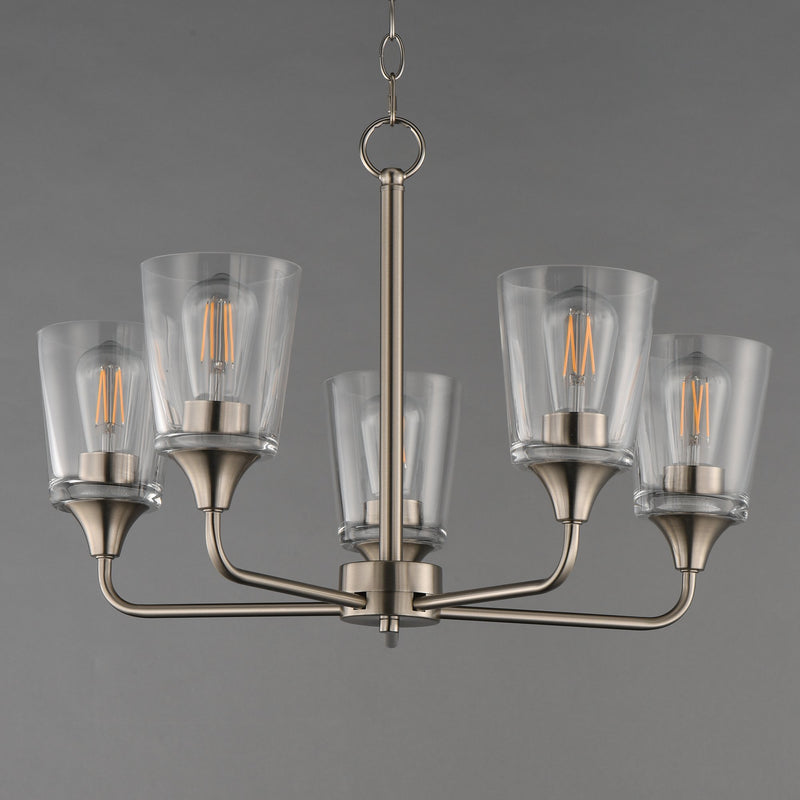Hudson 5 Light Chandelier in Satin Nickel