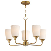 Hudson 5 Light Chandelier in Natural Aged Brass