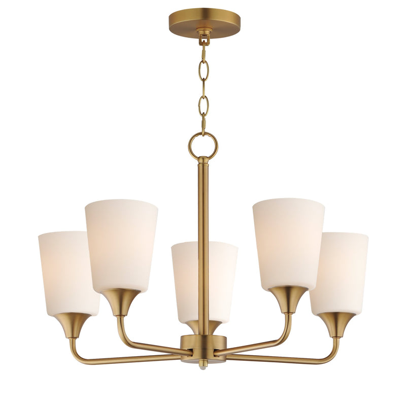 Hudson 5 Light Chandelier in Natural Aged Brass