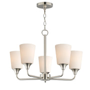 Hudson 5 Light Chandelier in Satin Nickel